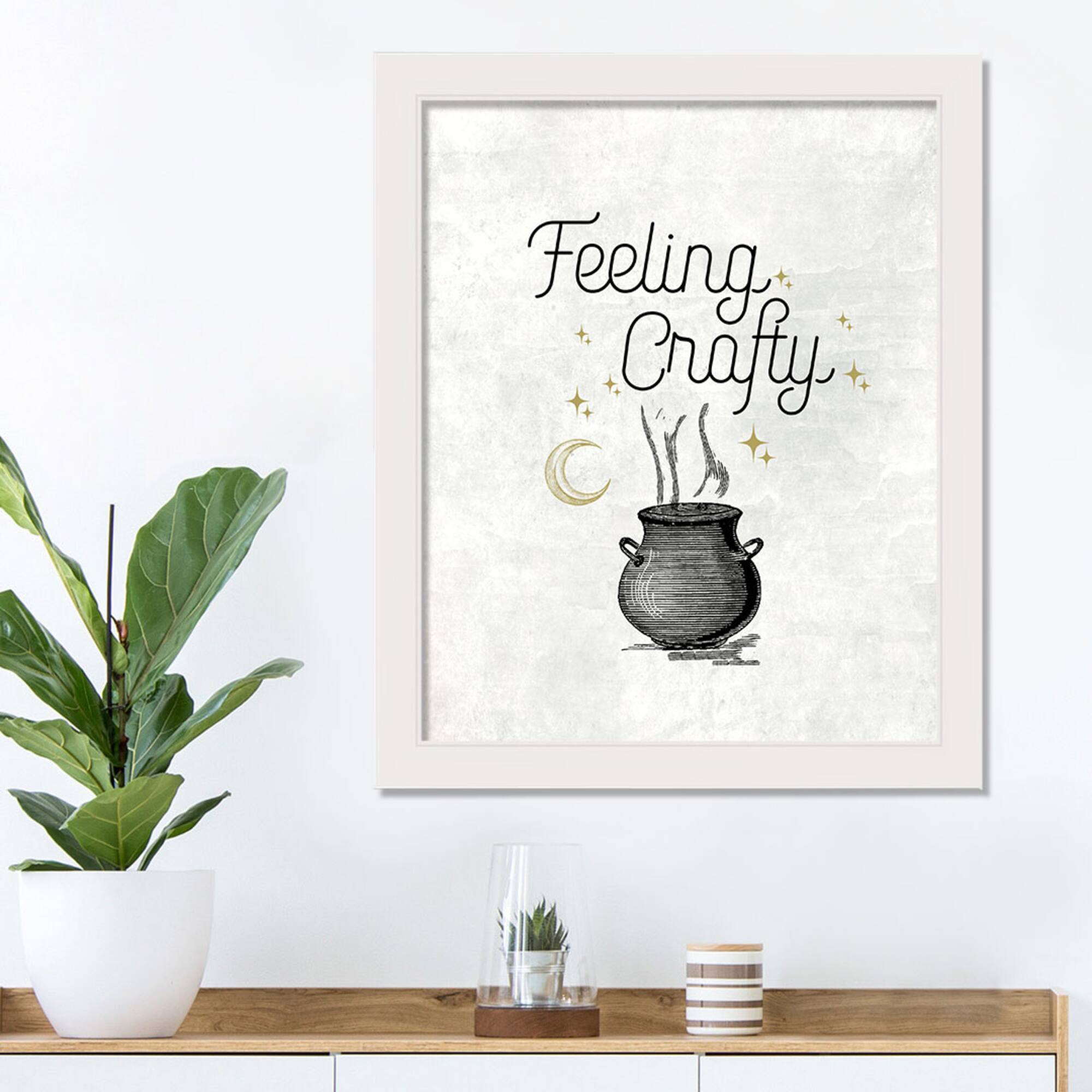 Feeling Crafty 1 16" x 20" White Framed Print Under Plexiglass